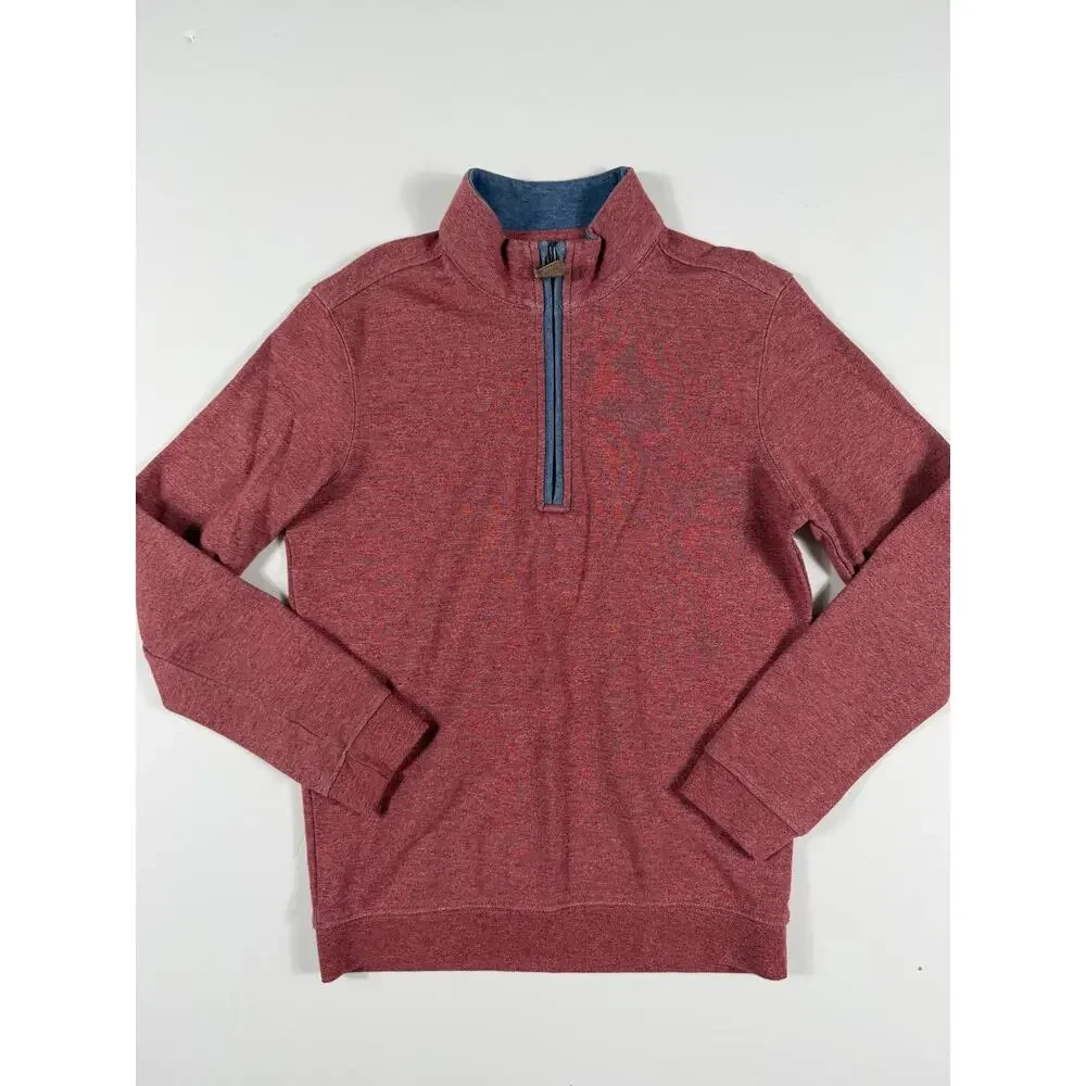Johnnie-O Sully Jr. Quarter Zip Golf Pullover Red Heather Size 8